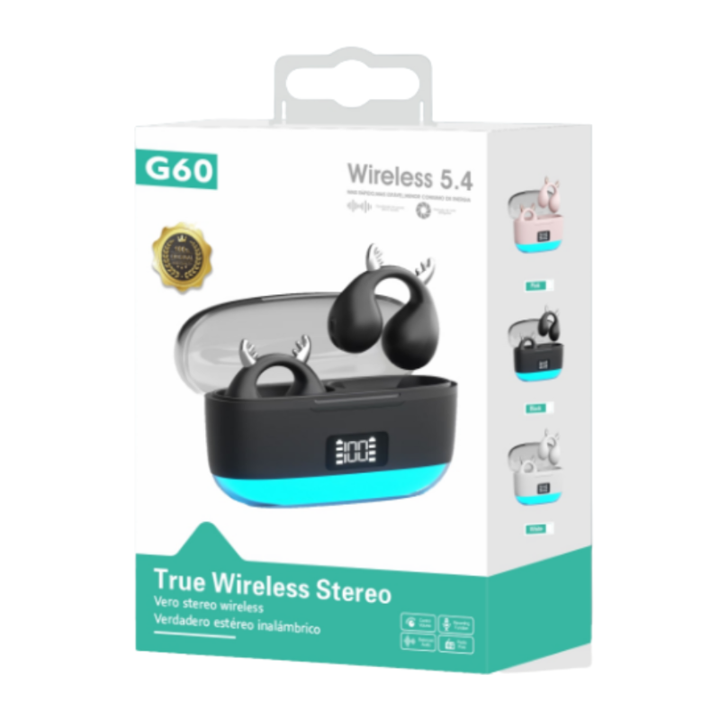 Écouteurs Sans Fil G60 – True Wireless Stereo (Bluetooth 5.4)