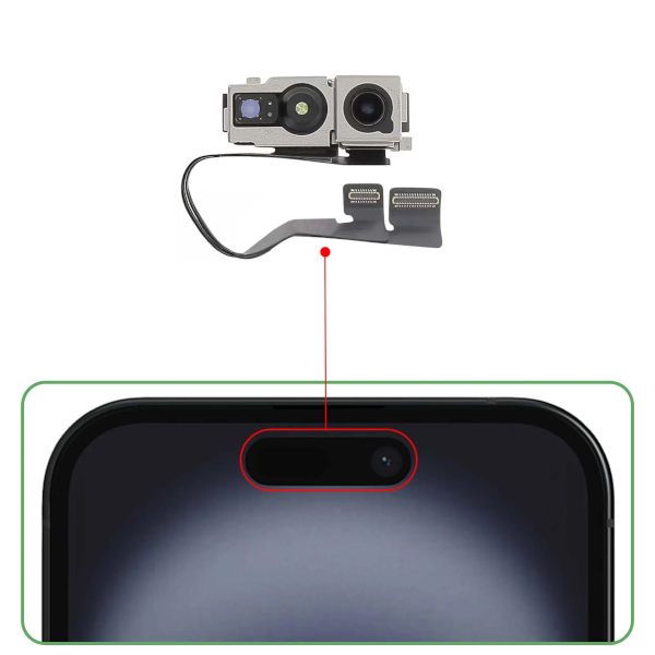 Caméra Frontale Capteur Selfie 12MP pour Apple iPhone 16